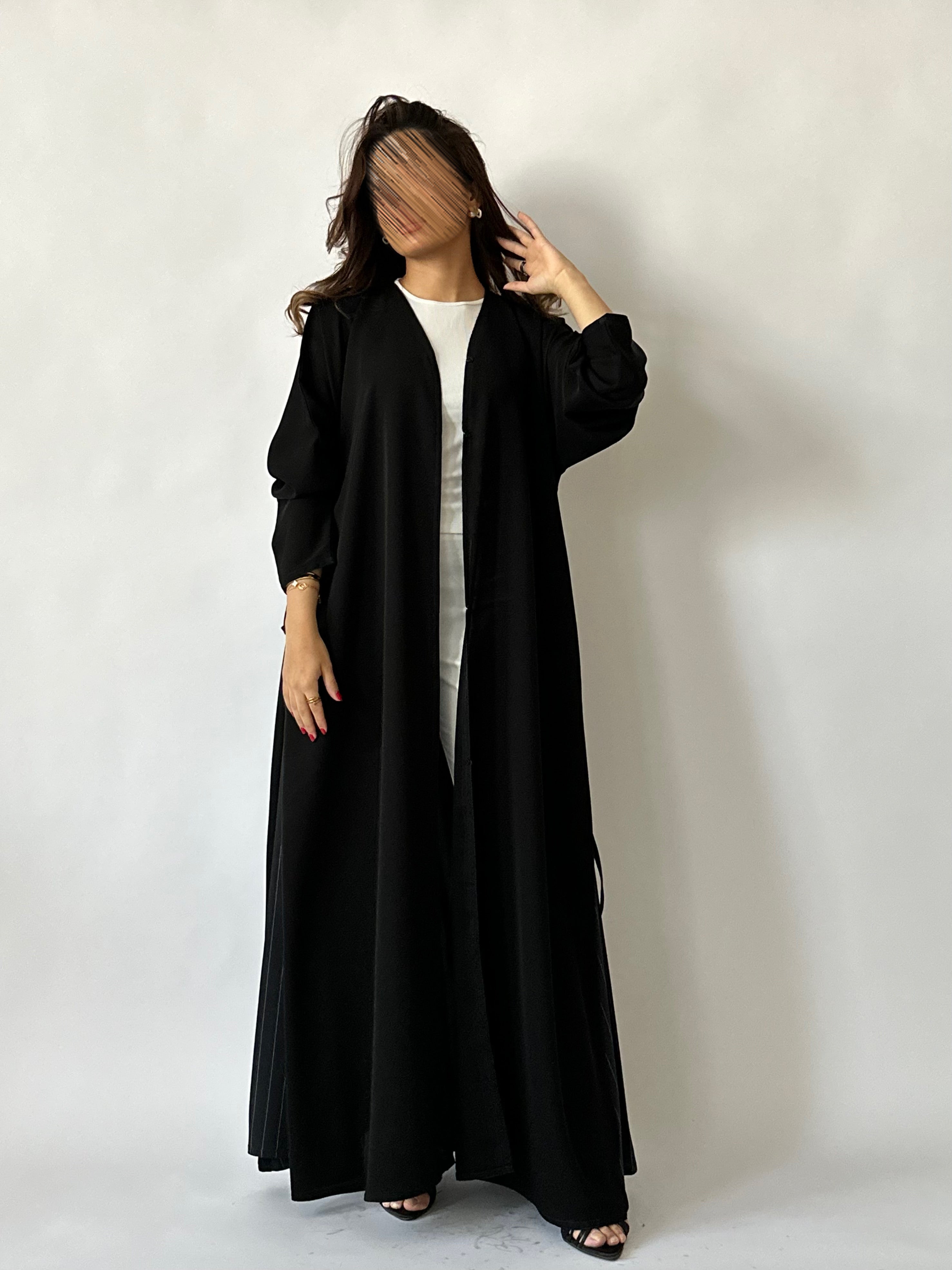 عباية جديلة أسود - Bateel Abaya