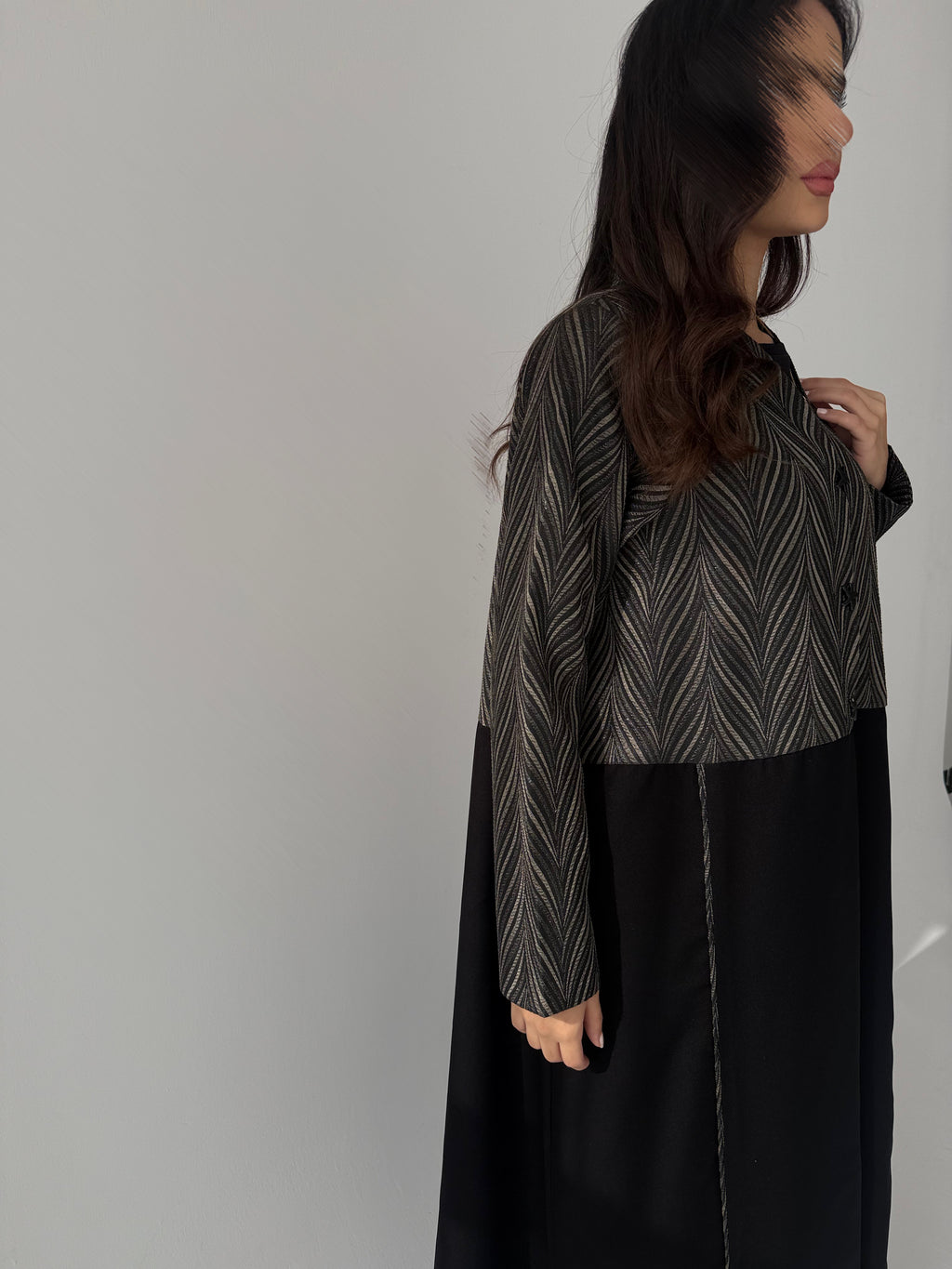 عباية الهام اسود - Bateel Abaya