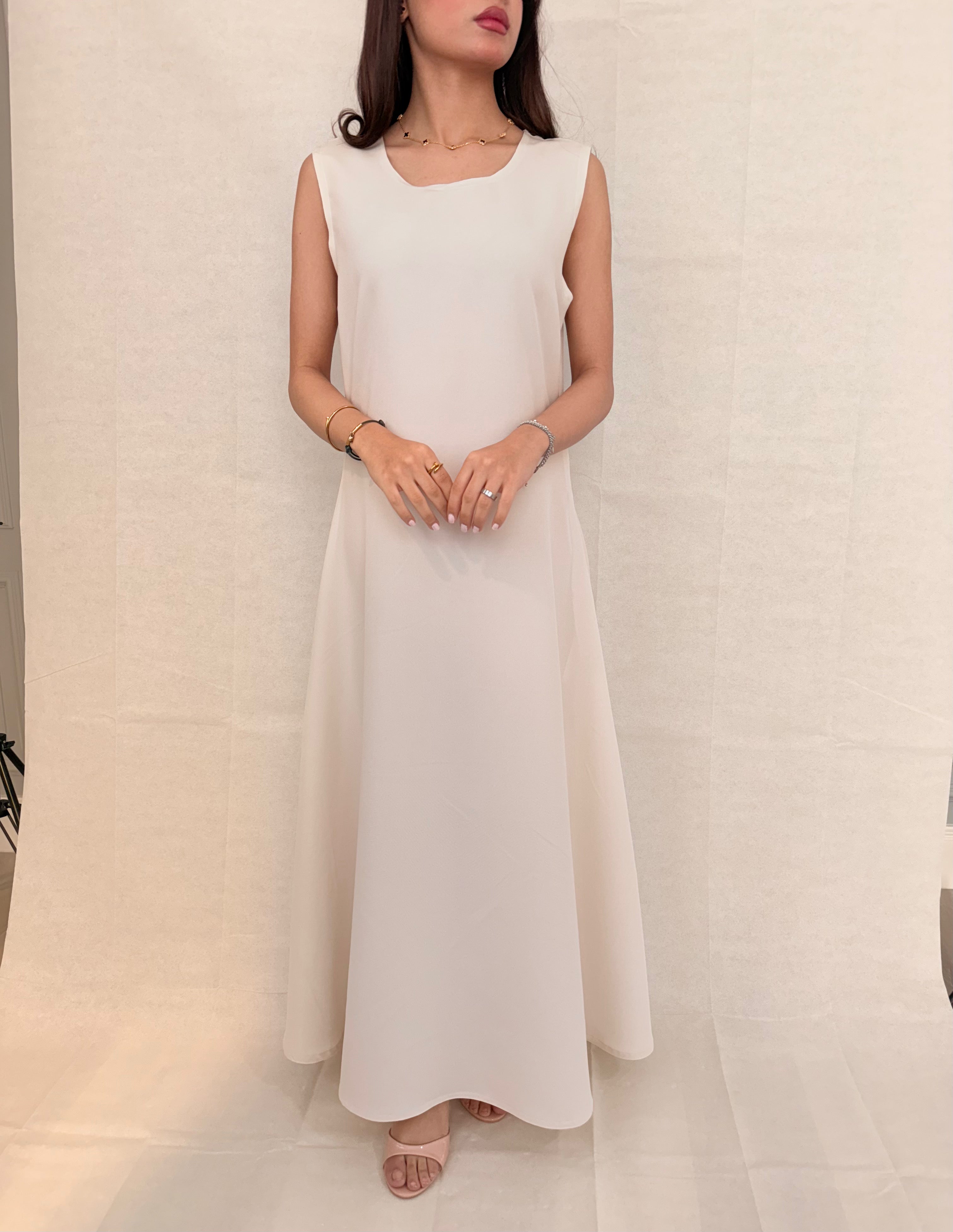 فستان عبايه بيج - Bateel Abaya