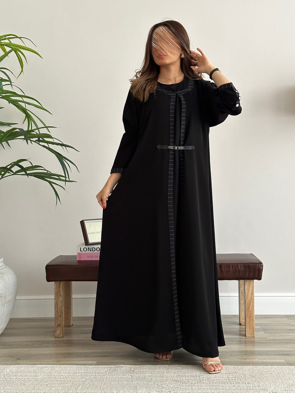 عباية العنود - اسود - Bateel Abaya