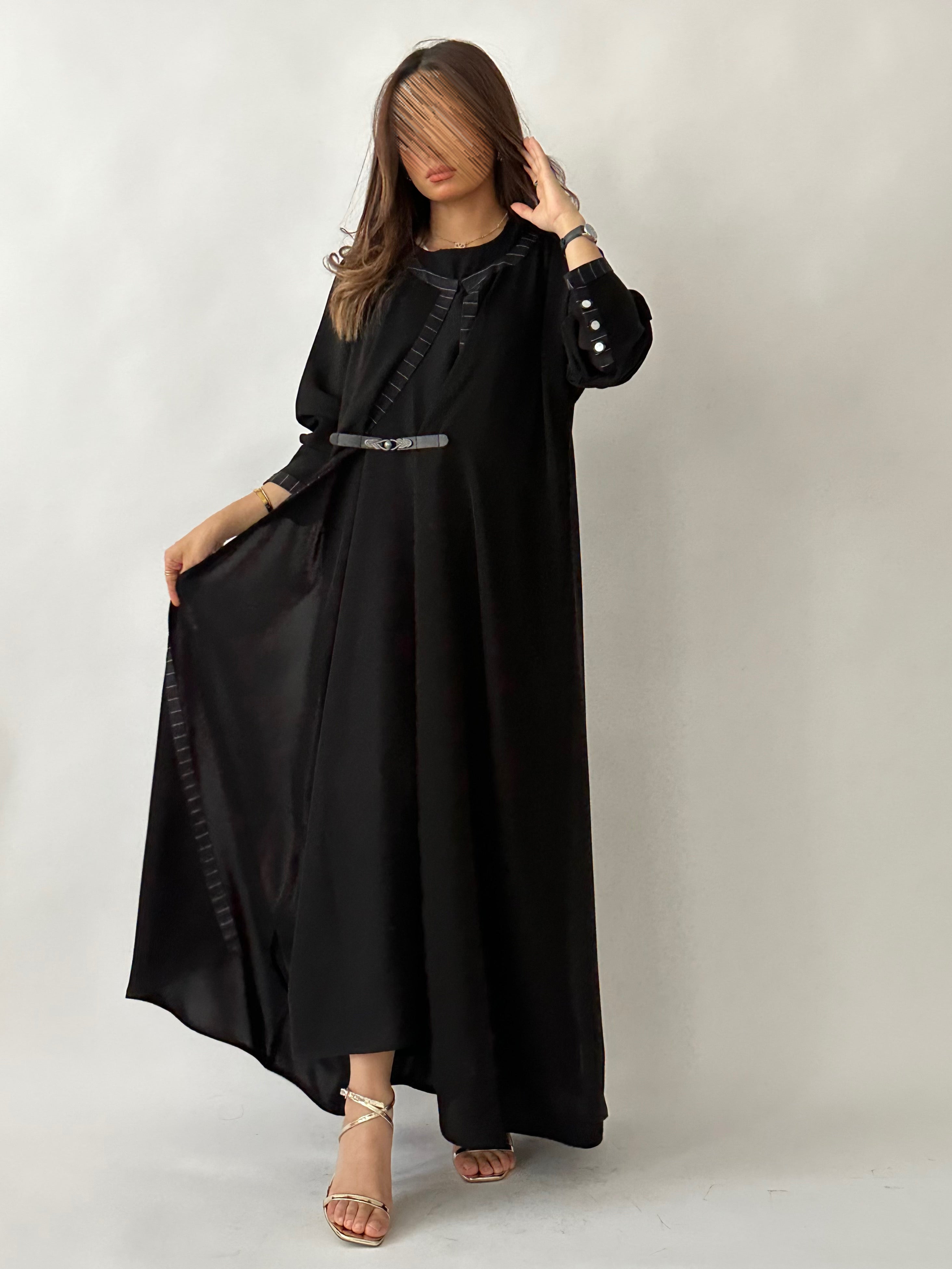 عباية العنود - اسود - Bateel Abaya