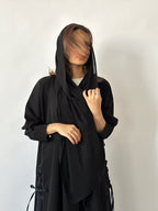 عباية جديلة أسود - Bateel Abaya
