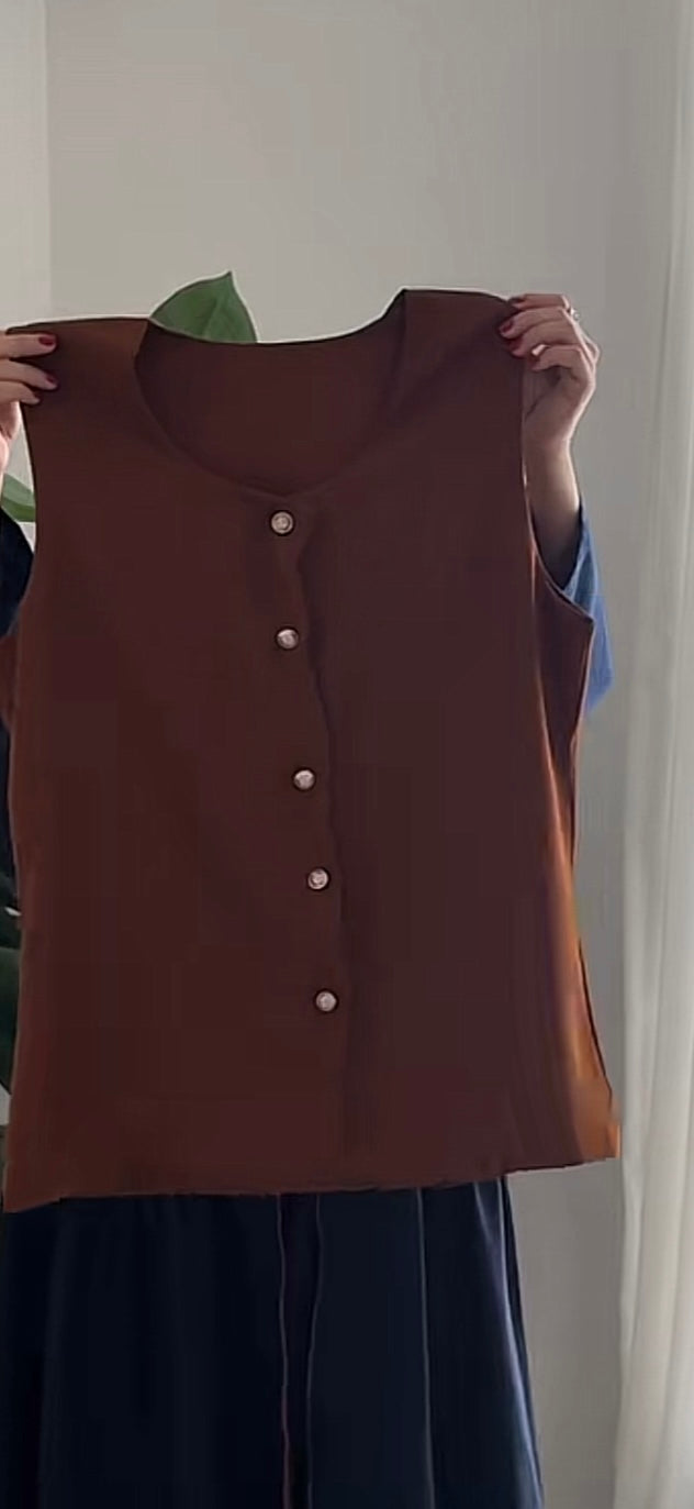 بلوزه بني - Bateel Abaya