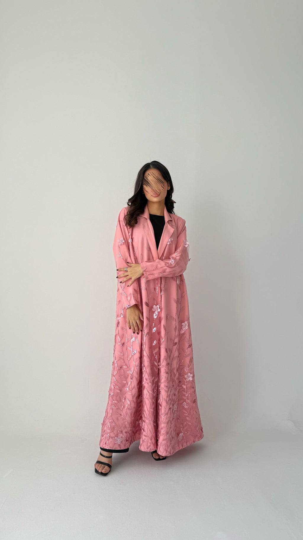 عباية ازهار وردي - Bateel Abaya