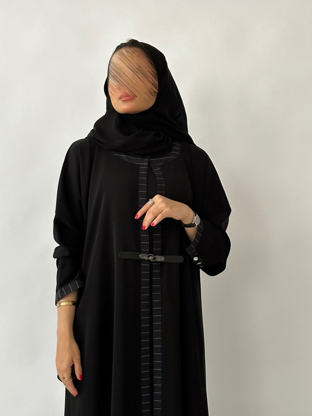 عباية العنود - اسود - Bateel Abaya