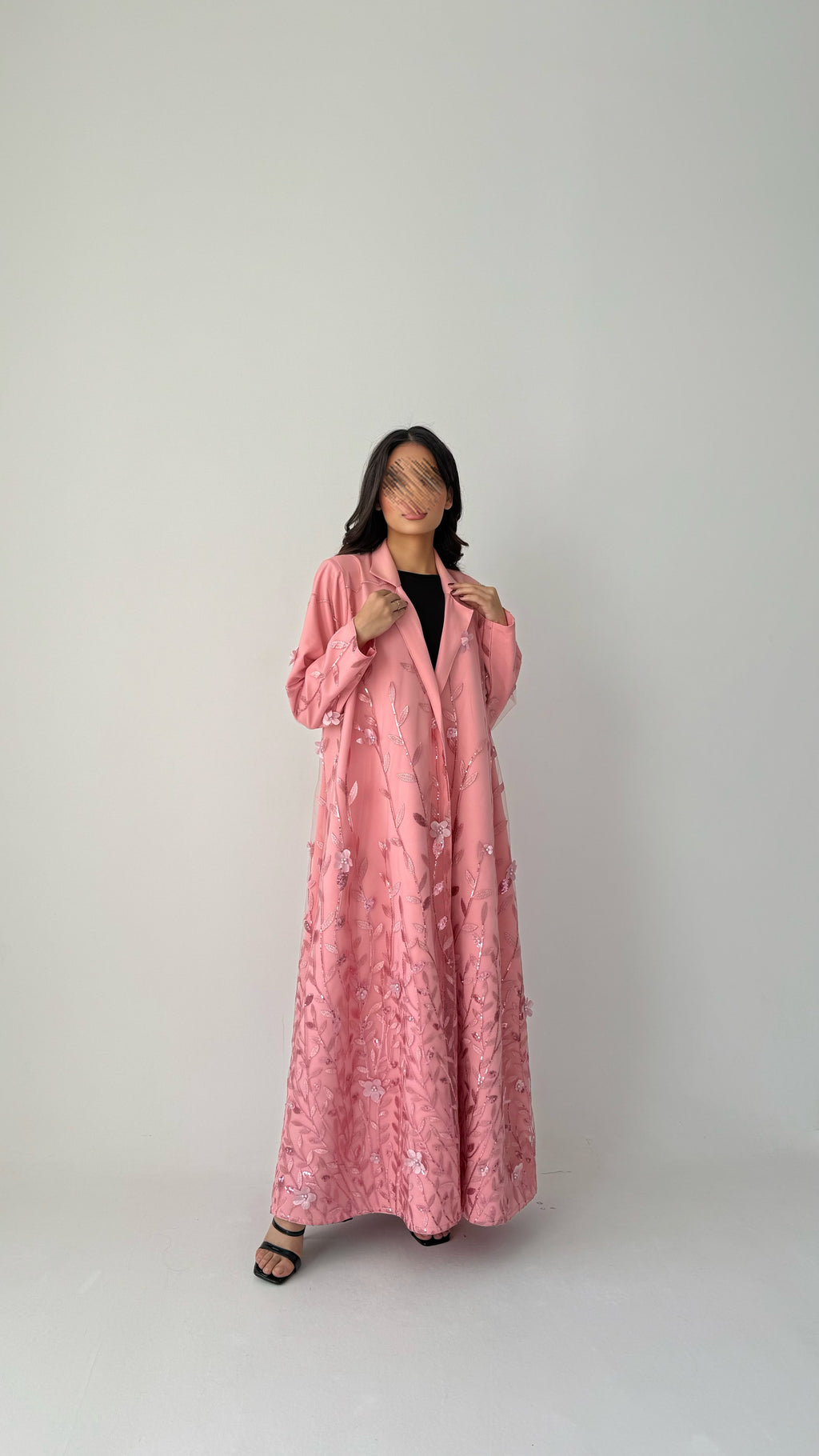 عباية ازهار وردي - Bateel Abaya