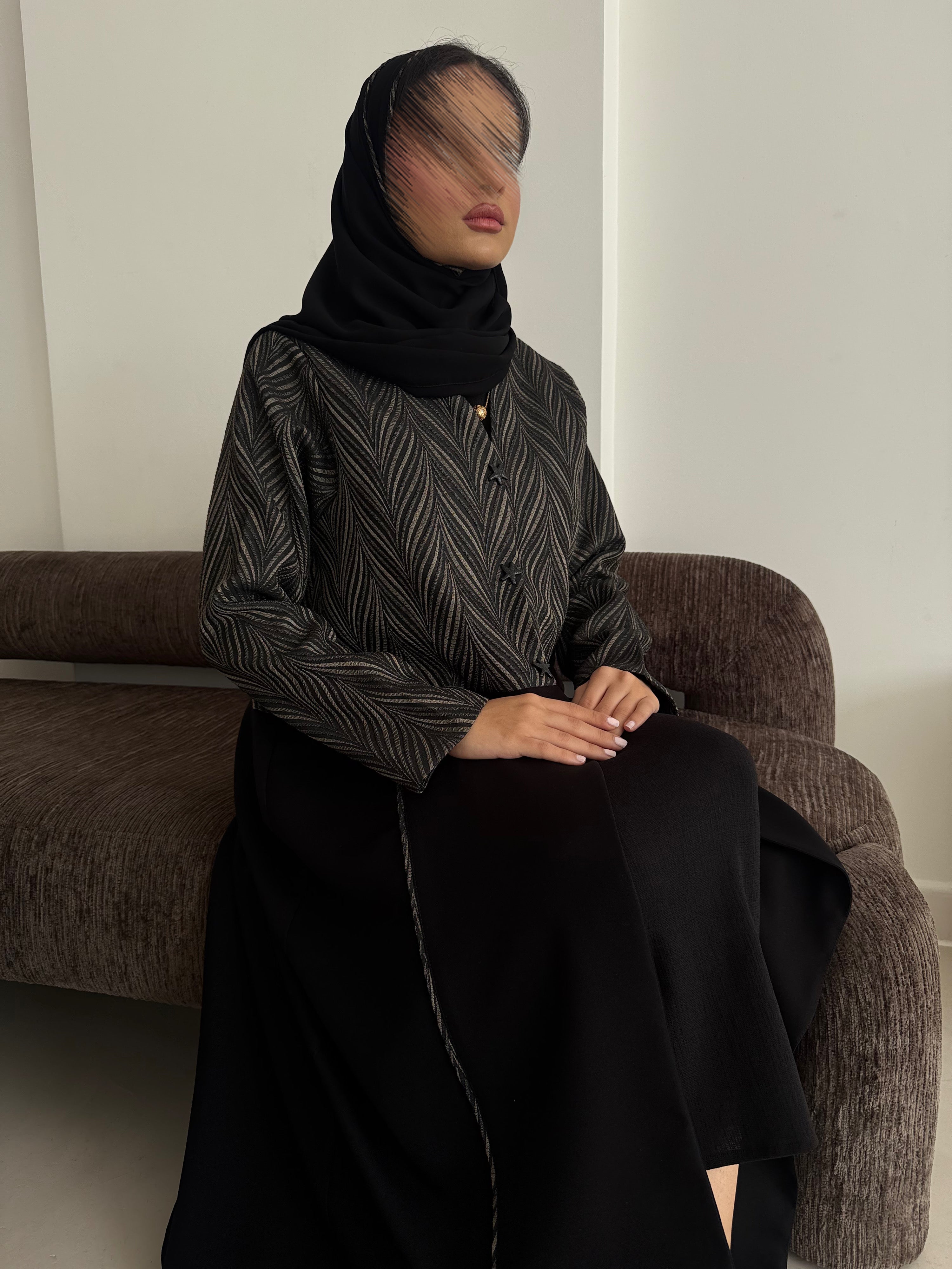 عباية الهام اسود - Bateel Abaya